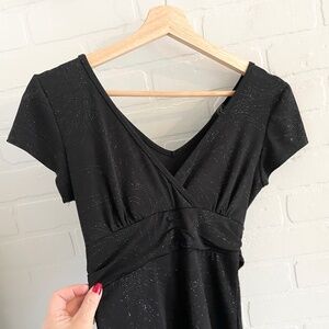 Vintage Y2K Babydoll top Slinky Shimmery tie back Empire waist Dark fairy S